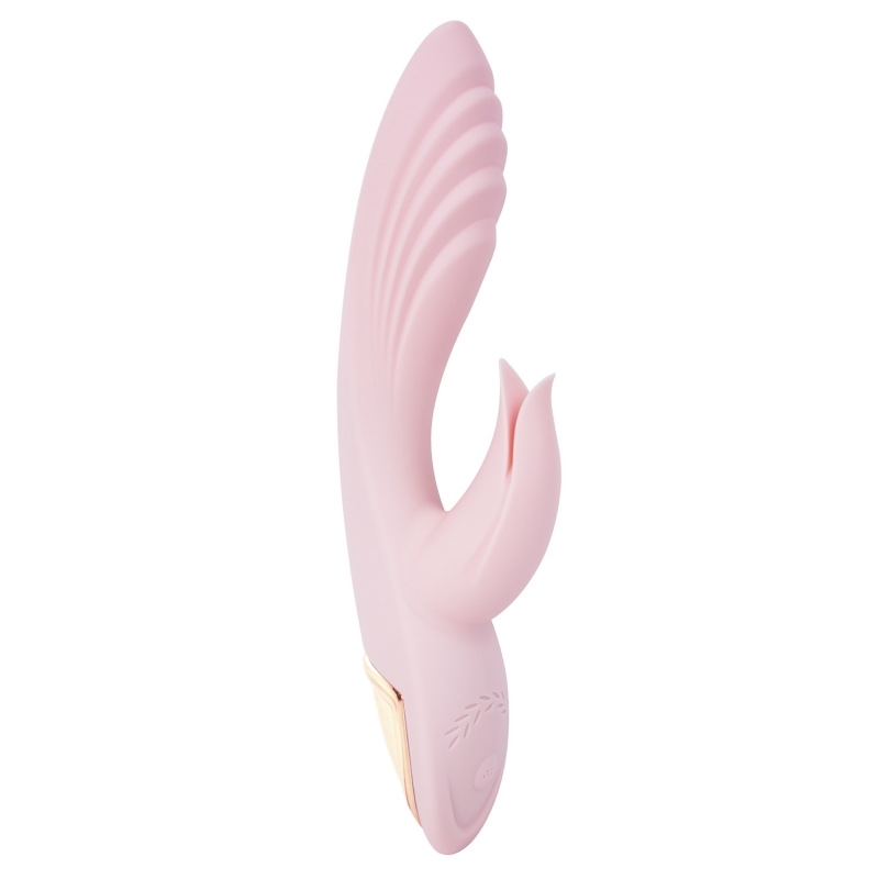 Вибратор для точки G и клитора "Slimline Kissing" рельефный, розовый 