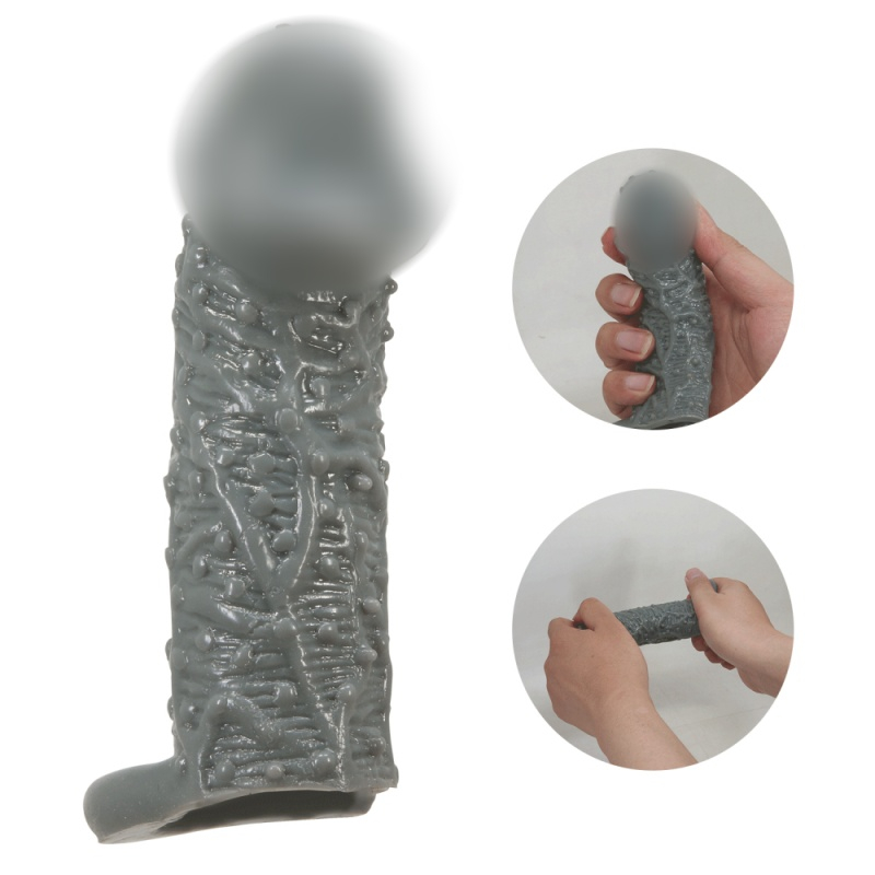 Насадка с кольцом "Pretty Love" рельефная, серая 